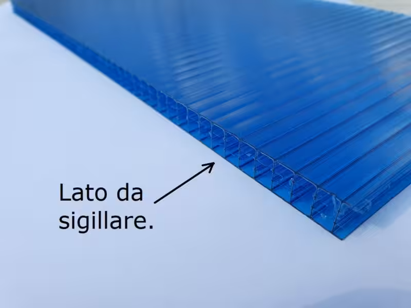 nastro alluminio per policarbonato alveolare lato