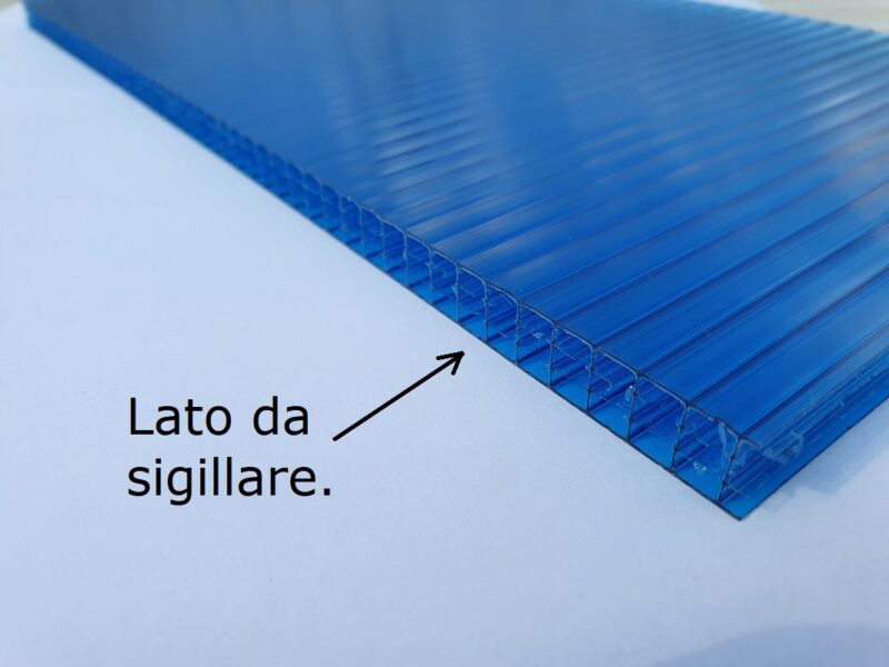 nastro alluminio per policarbonato alveolare lato