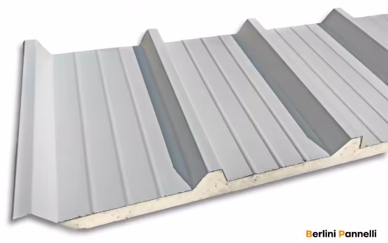 Pannello coibentato grecato bianco grigio Ral 9002