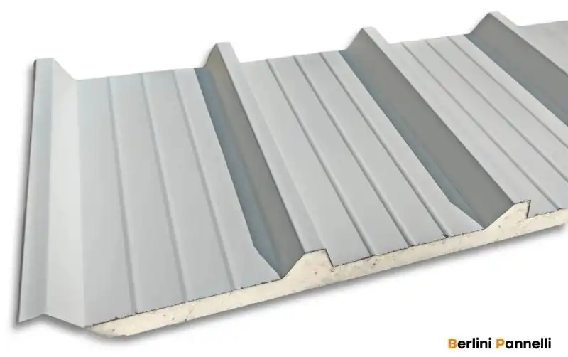 Pannello coibentato grecato bianco grigio Ral 9002
