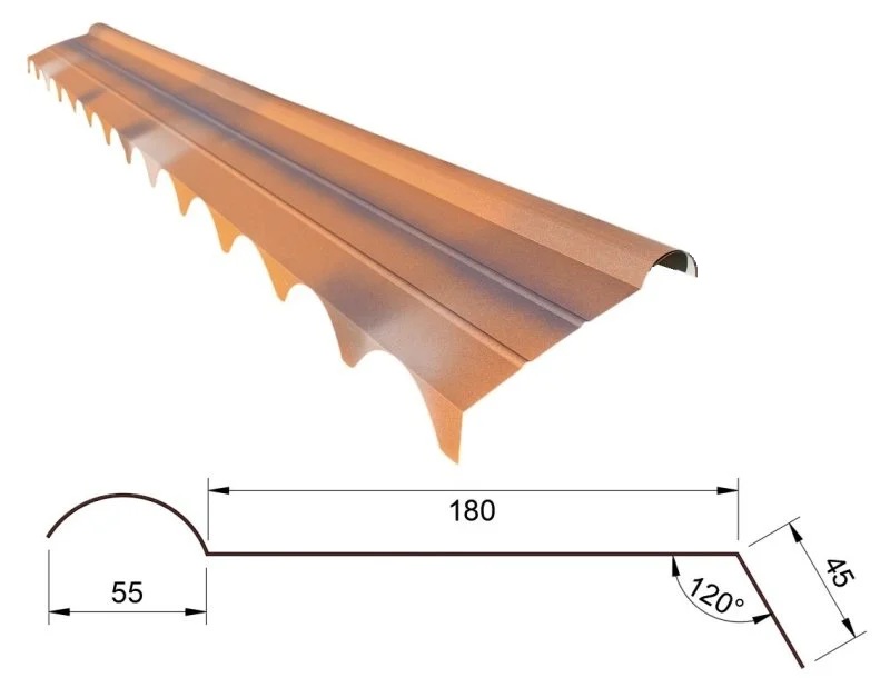 Semicolmo a cerniera finto Coppo Anticato